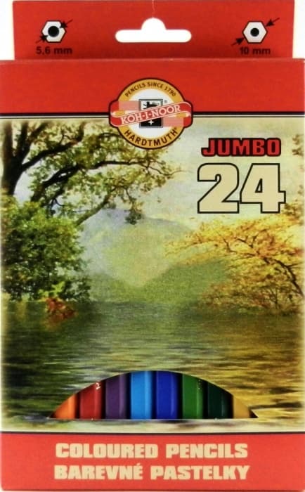 Pastelky Koh-I-Noor JUMBO silné lakované sada 24 barev