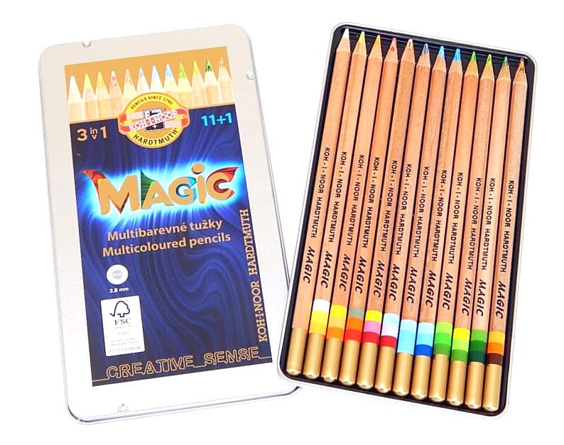 Koh-i-Noor Magic pastelky 12 barev v plechové etui