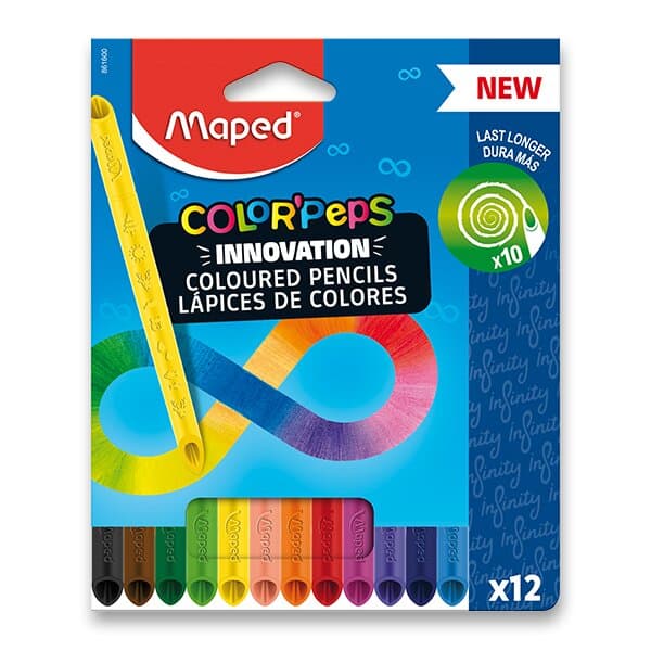 Maped Color'Peps Infinity sada 12 bezdřevých trojhranných pastelek
