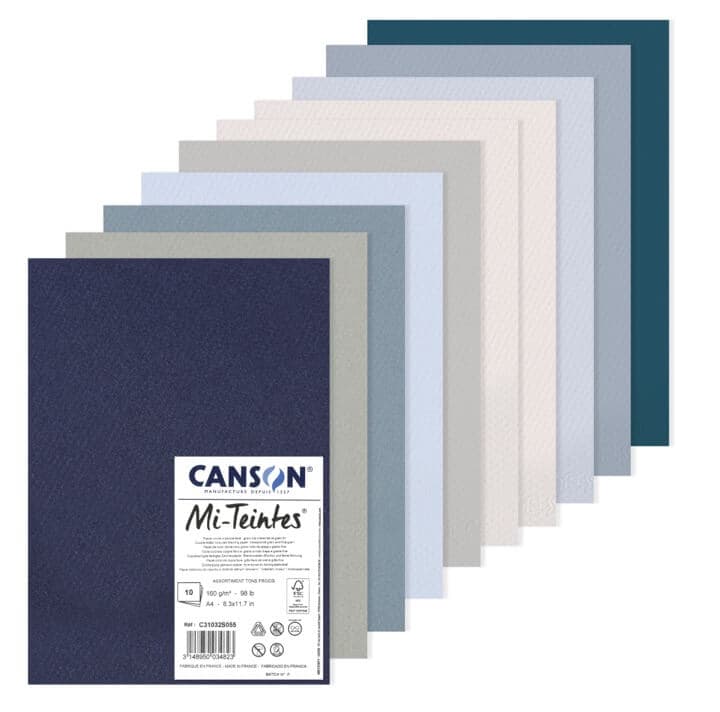Canson Mi-Teintes A4 160g studené tóny 10 archů