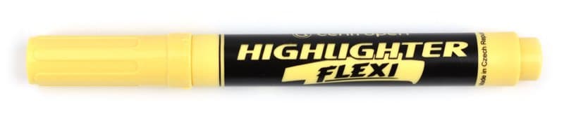 Centropen Flexi žlutý pastelový zvýrazňovač čelní pohled