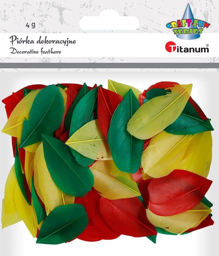 Titanum barevná peříčka mix červená zelená žlutá 4g