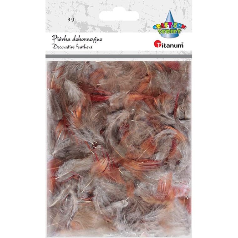 Titanum přírodní peříčka červeno hnědo šedá kreativní sada