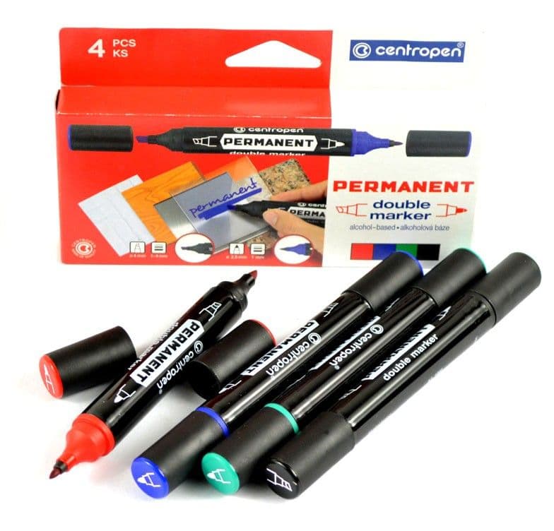 Permanentní fix Centropen 1666 Double Marker sada 4 ks