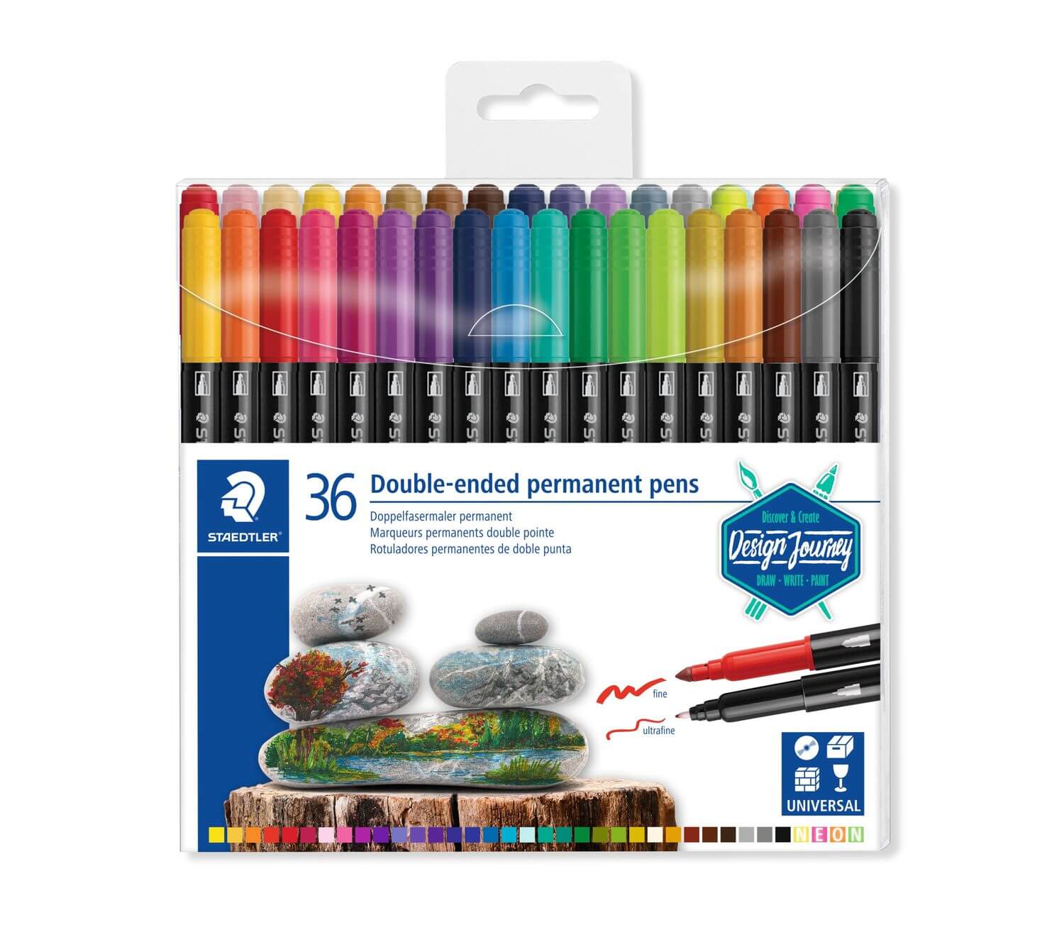 Staedtler permanentní popisovače Double-ended 36 barev sada