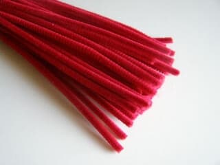 Heyda plyšový drát karmínově červený 8mm 50cm sada