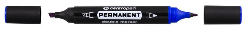 Centropen 1666 modrý permanentní oboustranný popisovač 3mm
