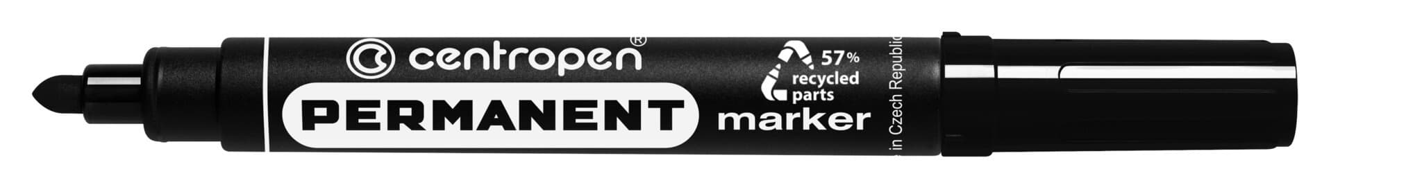 Centropen 8566 černý permanentní popisovač kulatý hrot 2,5mm