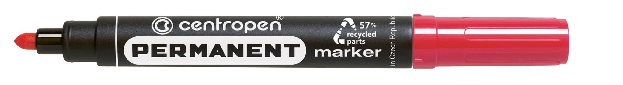 Centropen 8566 permanentní popisovač červený 2,5mm čelní pohled