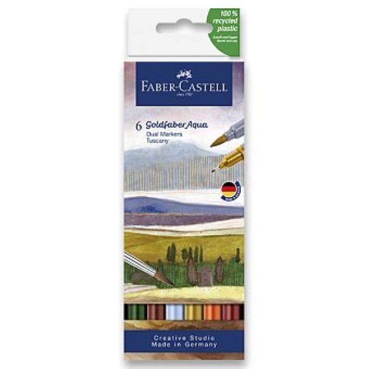 Faber-Castell Goldfaber Aqua Dual Markers Tuscany sada 6ks