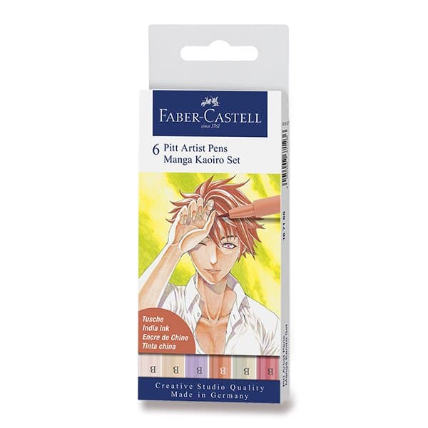 Faber-Castell Pitt Artist Pen Brush Manga Kaoiro sada 6 ks