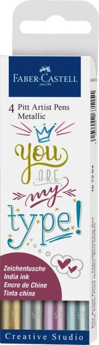 Faber-Castell Pitt Artist Pen Metallic sada 4 metalických popisovačů