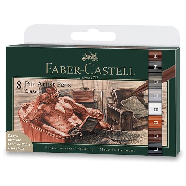 Faber-Castell Pitt Artist Pens Brush sada 8 barev Classic