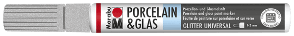 Marabu Porcelain Painter fix stříbrný glitr 1-2 mm