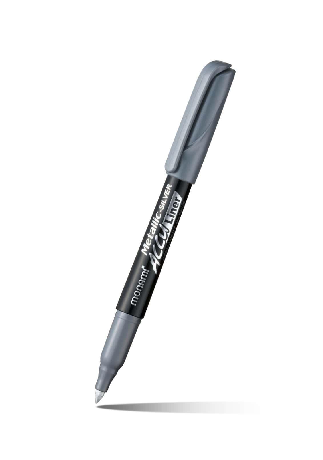 Monami Accu Liner Metallic stříbrný permanentní popisovač 1,7 mm