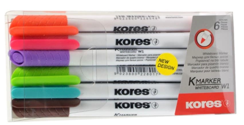 Kores popisovač na bílé tabule sada 6 kusů 1mm