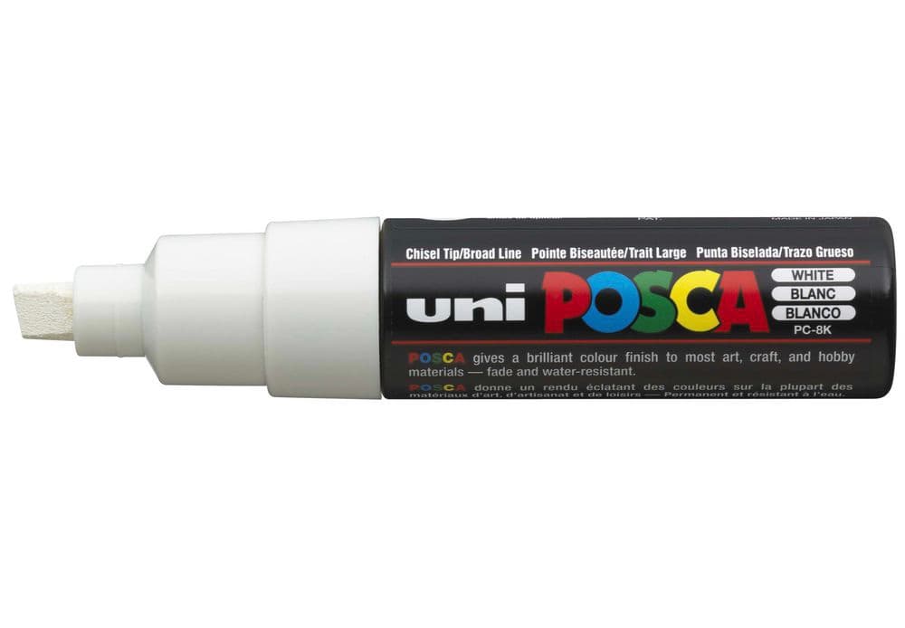 Uni Posca 8K bílý akrylový popisovač 8 mm