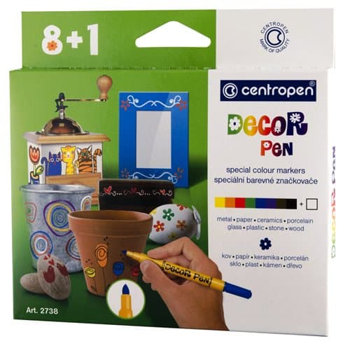 Centropen DECOR PEN Basic sada 9 popisovačů na kameny
