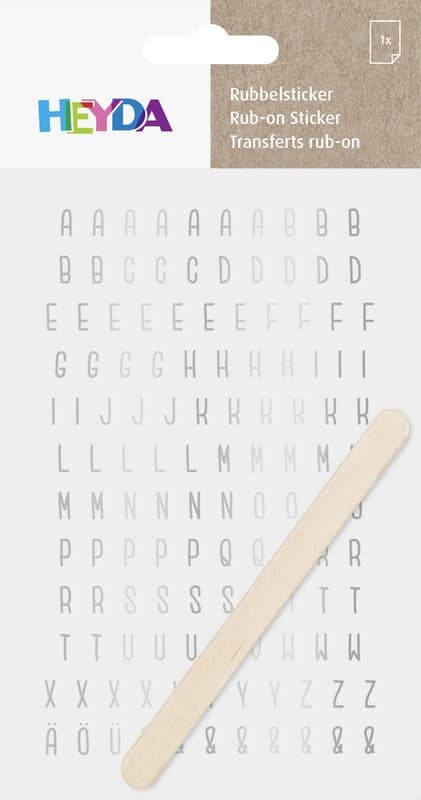 Heyda stříbrný propisot abeceda formát 10x19 cm