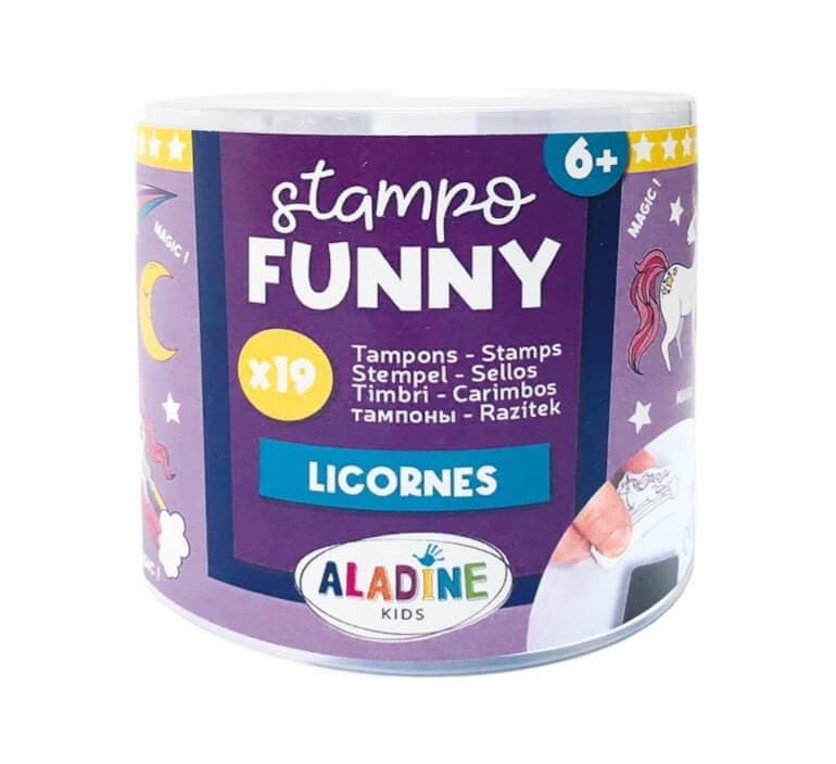 Razítka Aladine Stampo Funny Jednorožci sada 19 kusů