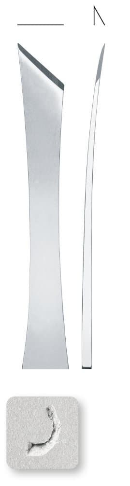 RGM 348 rydlo linoryt šikmý plochý profil levý zahnutý