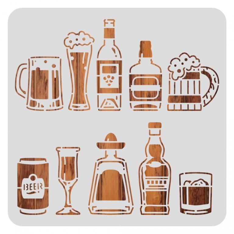 Plastová šablona FINGER Inspire lahve alkohol 30x30 cm