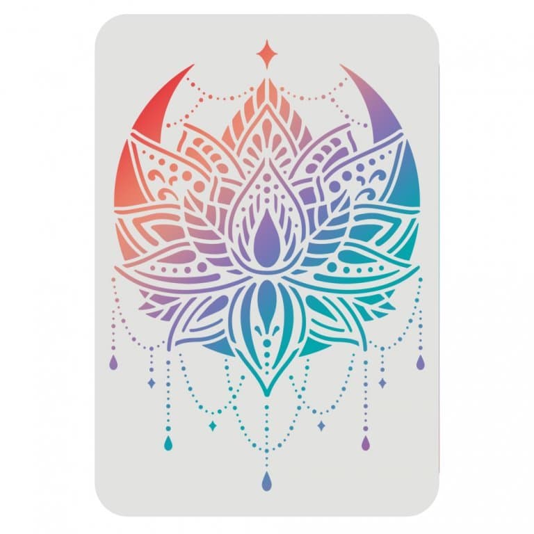 Plastová šablona FINGER Inspire Slunce a fáze Měsíce 30x30cm