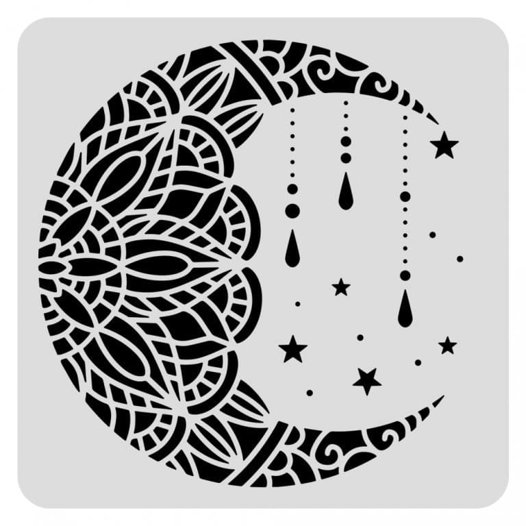 Plastová šablona FINGER Inspire slunce fáze měsíce 30x30cm