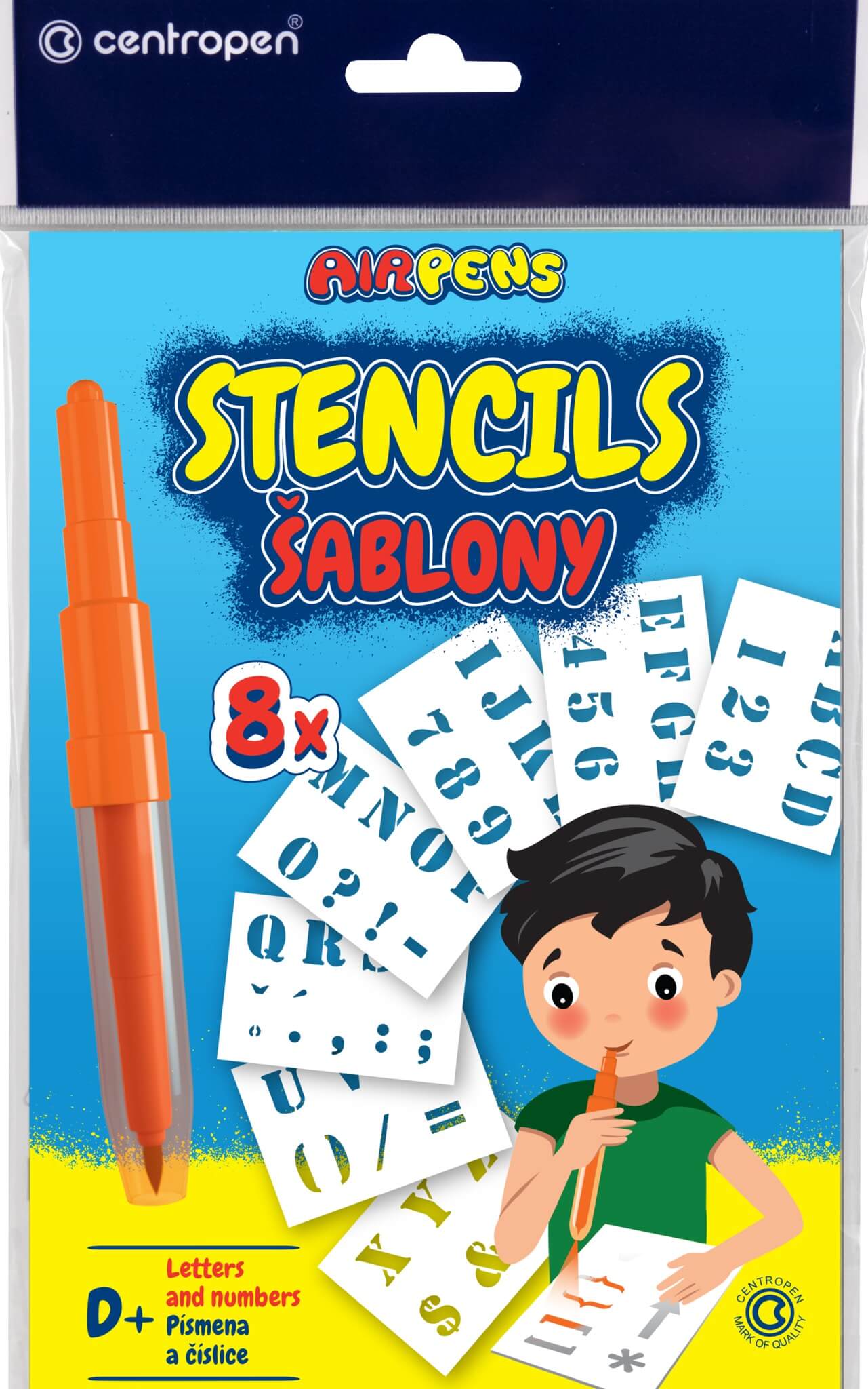 Centropen šablony k foukacím fixům set D+ abeceda
