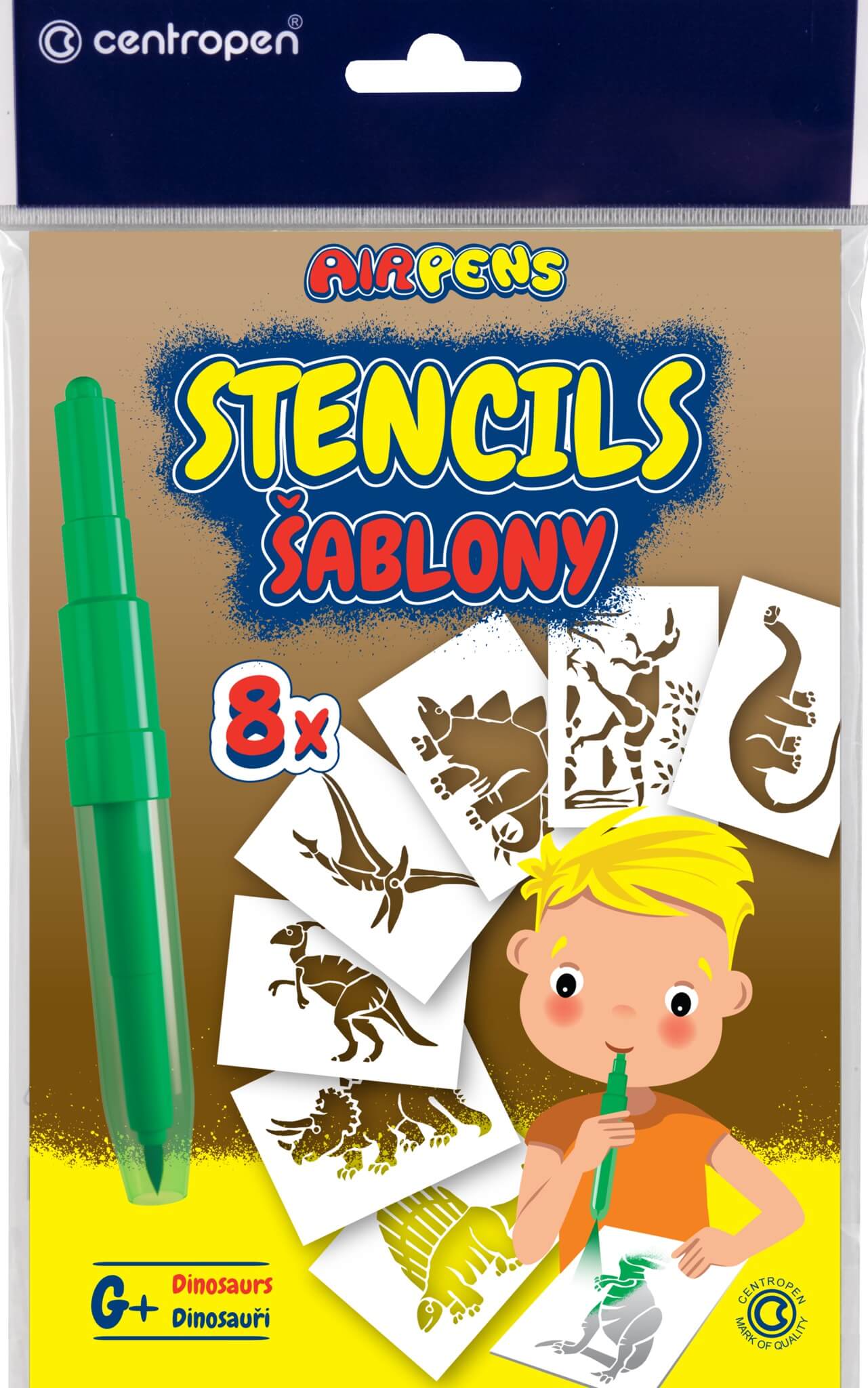 Centropen šablony dinosauři k foukacím fixům set G+