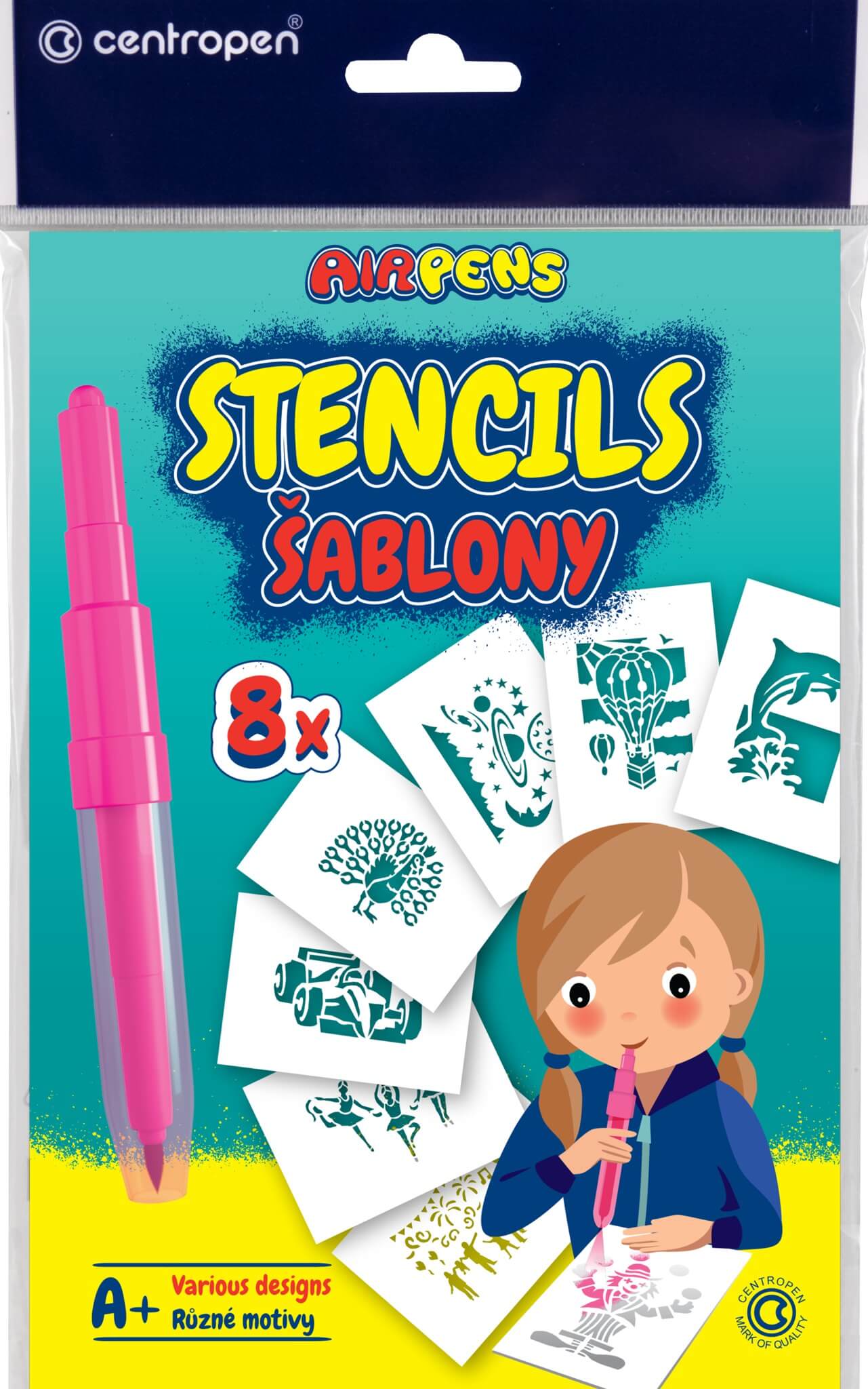 Centropen šablony k foukacím fixům set A+ 8 ks