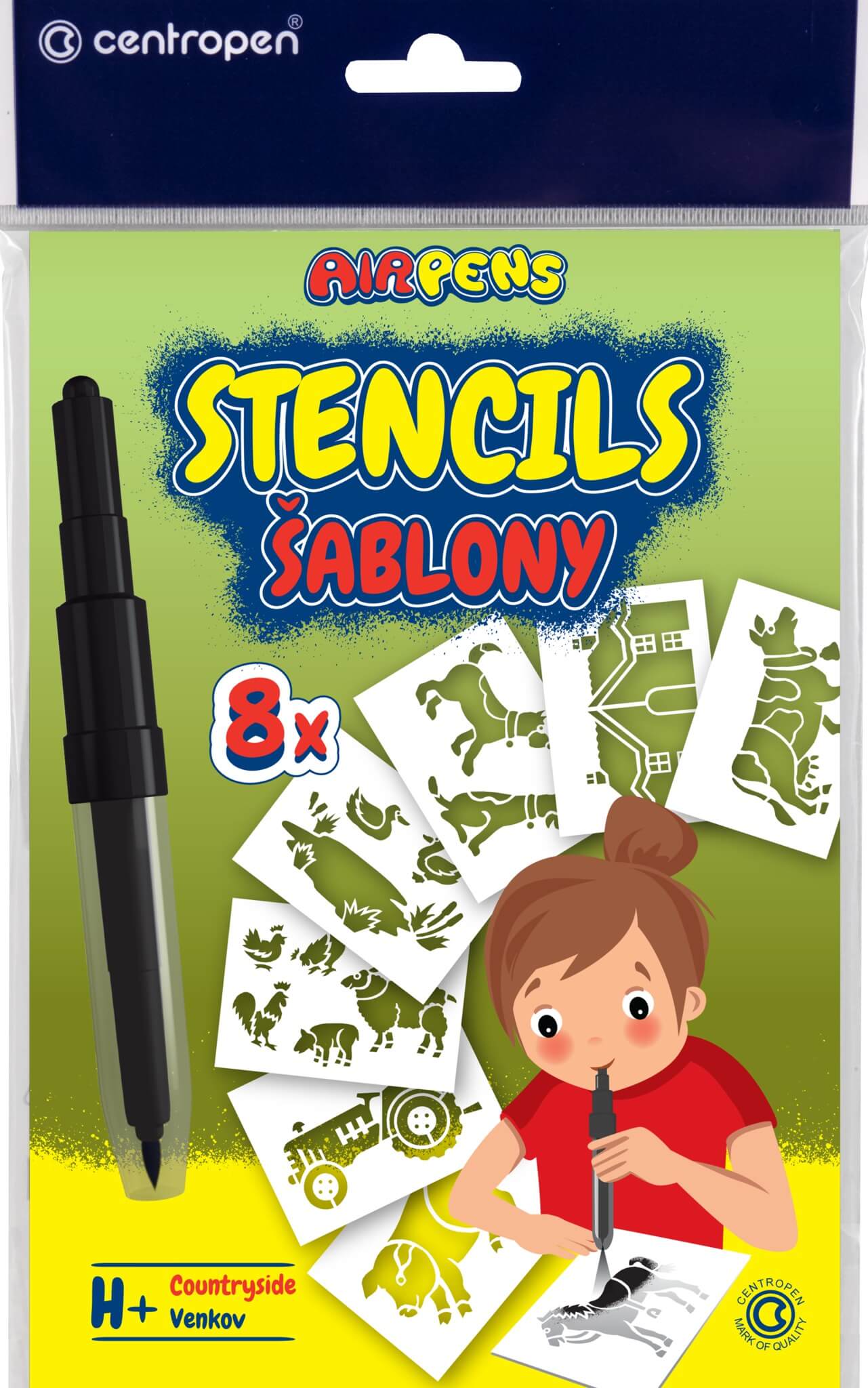 Centropen šablony k foukacím fixům set H+ venkov 8 ks