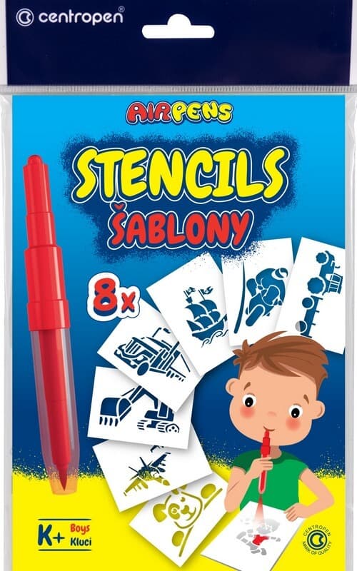 Centropen šablony k foukacím fixům set K+ kluci 8ks