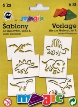 Magic šablony papírové dinosauři sada 6 kusů L
