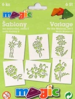 Magic šablony papírové květiny sada 6 kusů velikost S