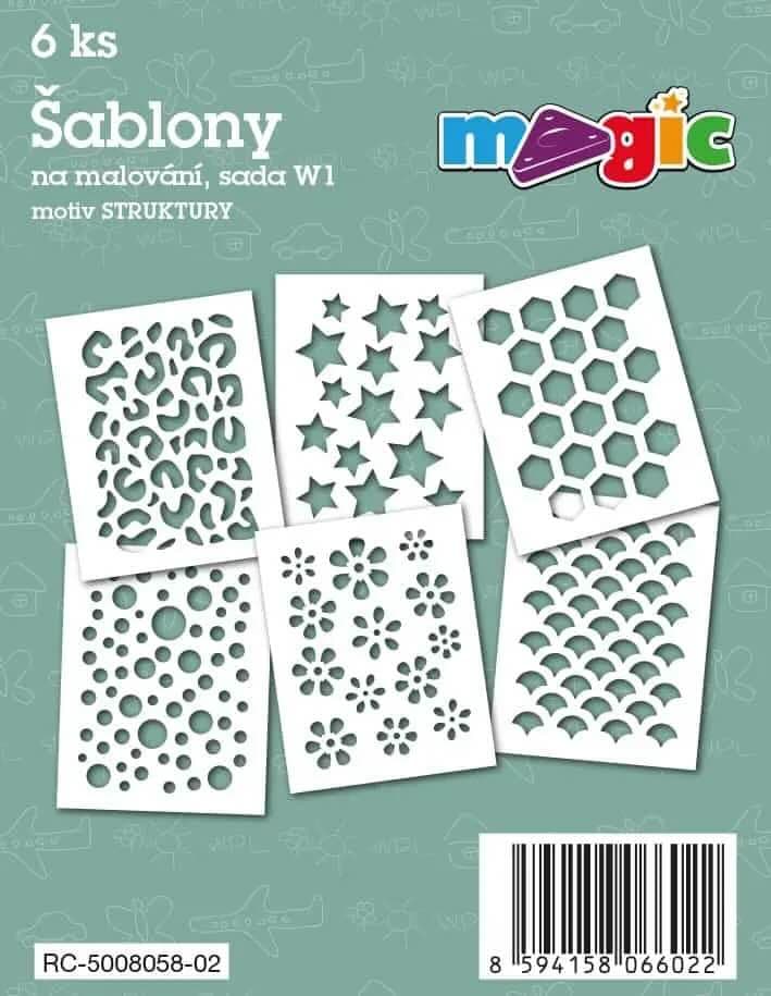 Magic šablony papírové sada struktury 6 kusů W2