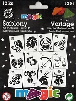 Magic šablony papírové sada znamení zvěrokruhu 12 kusů