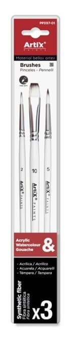 Artix sada syntetických štětců kulaté 2 5 plochý 10
