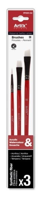 Sada syntetických štětců Artix kulatý plochý seříznutý