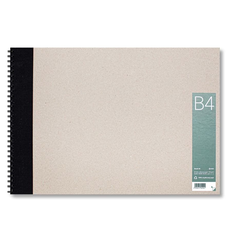 BOBO skicák recyklovaný papír Ecoline 170g B4 Twin Wire