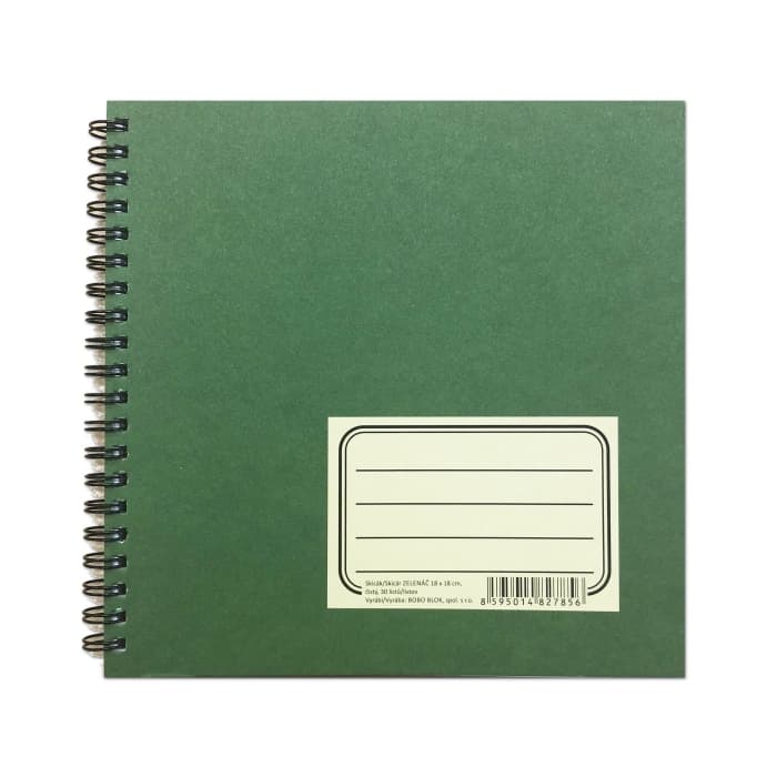 Bobo-Blok Zelenáč skicák 18x18 cm 190 g kovová kroužková vazba