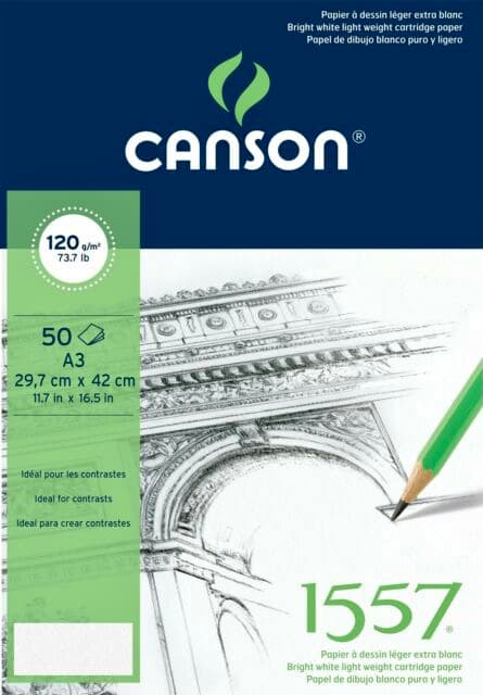 Canson 1557 skicák A3 lepený blok 120g 50 listů