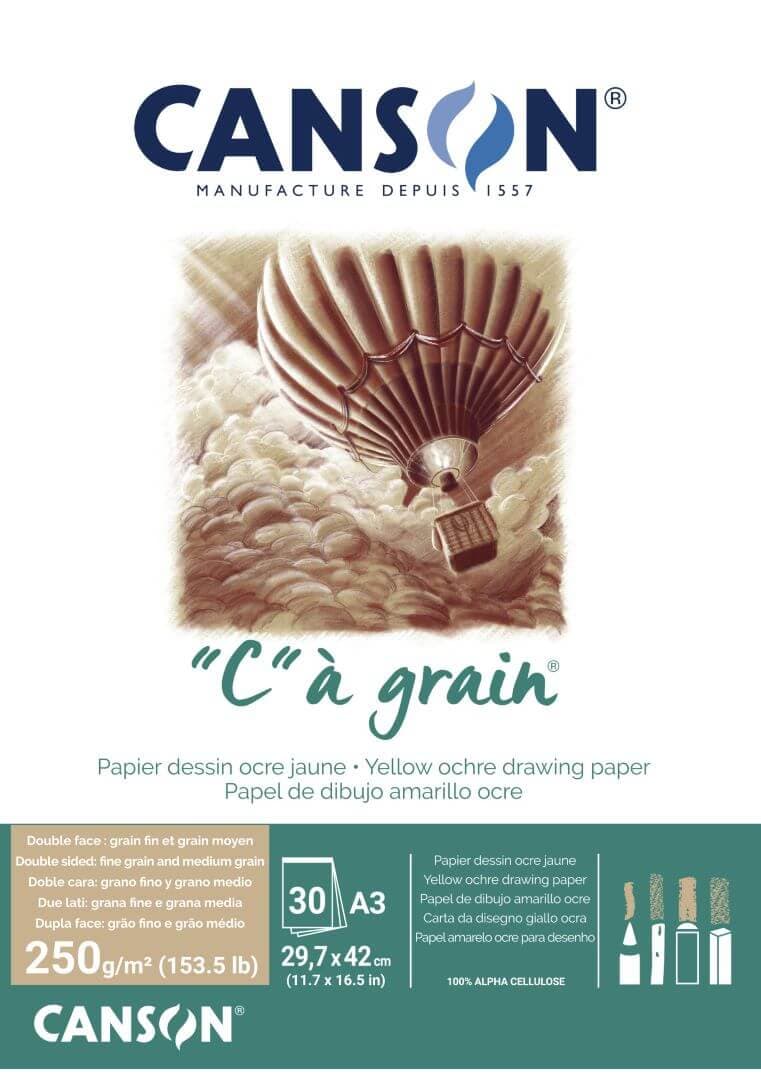 Canson C à Grain lepený blok A3 250g okrový