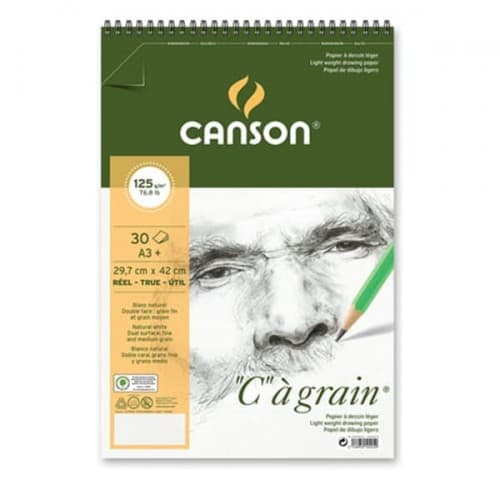 Canson Cagrain kroužkový skicák A3 125g 30 listů