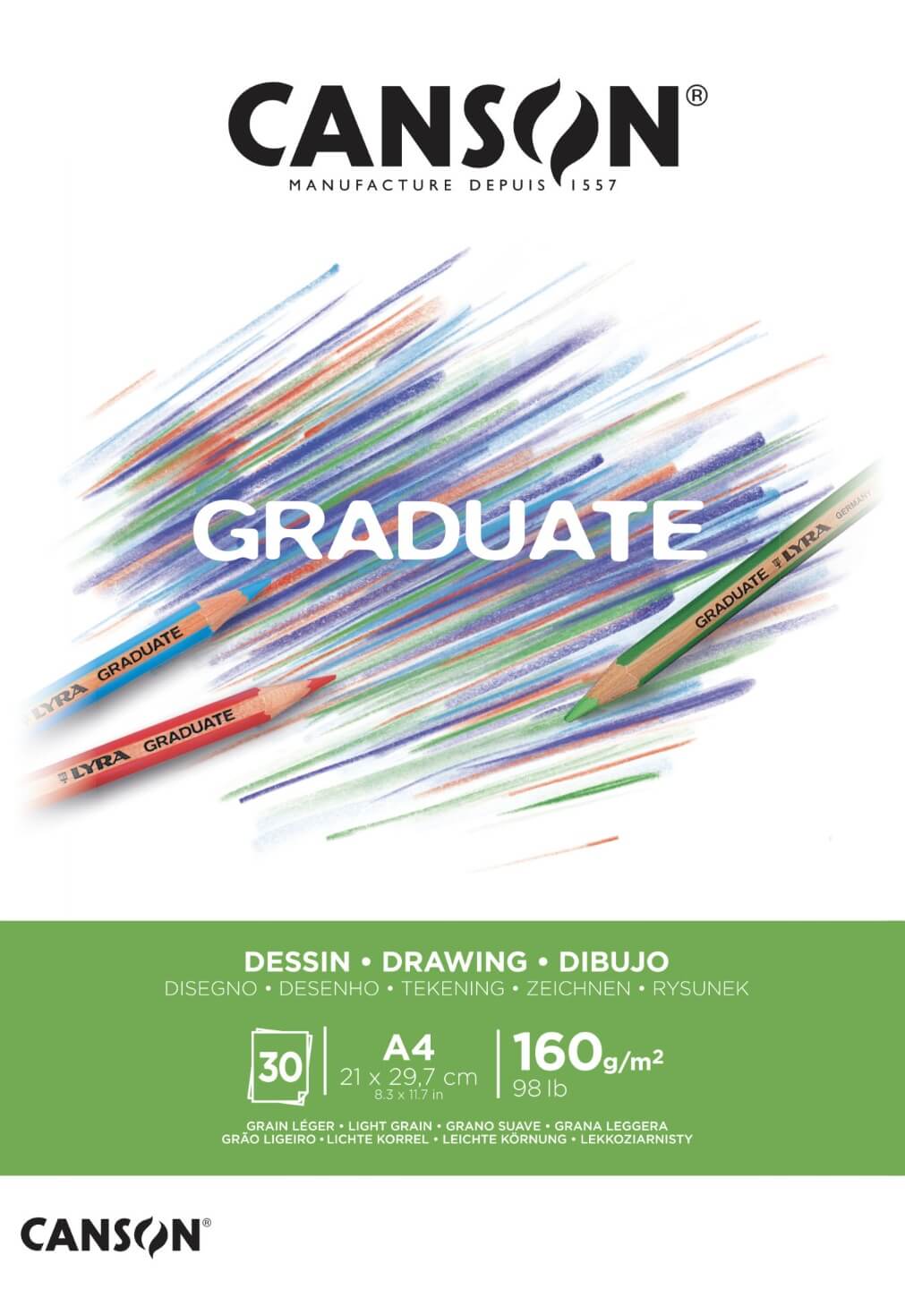 Canson Graduate Drawing skicák A4 lepený blok 160g