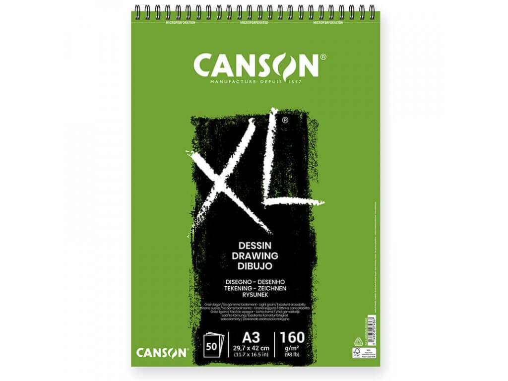 Canson XL Dessin A3 skicák kroužková vazba 160g