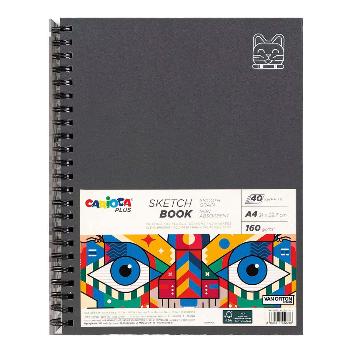 Carioca PLUS skicák A4 spirála 160g tvrdé desky