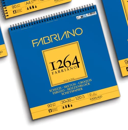 Fabriano 1264 Sketch skicovací blok 30x30 cm drátěná vazba