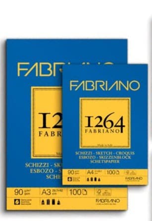 Fabriano 1264 Sketch skicovací blok A4 90g drátěná vazba