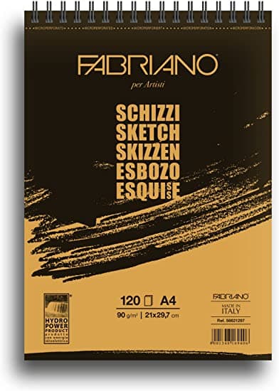 Fabriano Schizzi A5 skicák na spirále 90g 60 listů